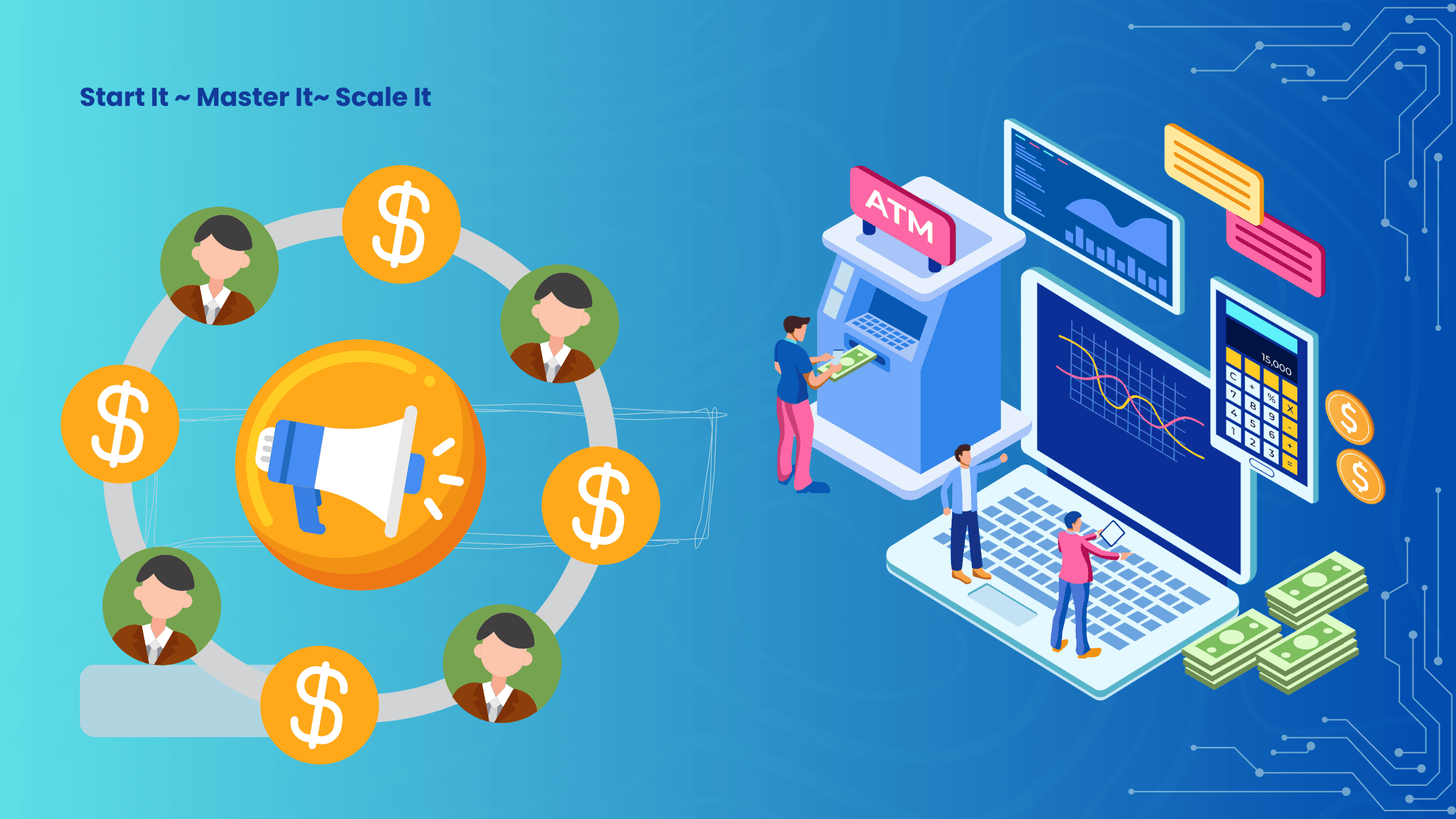 Passive income and digital marketing concept—monetizing content online